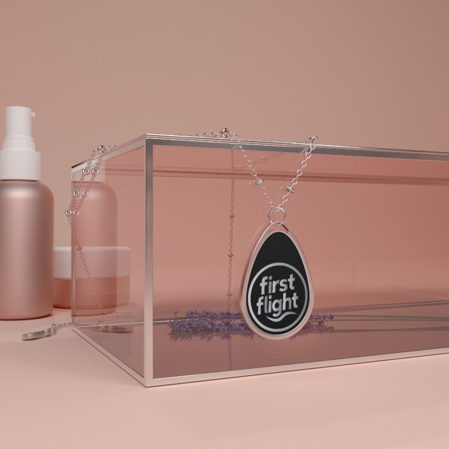 Oval Pendant Necklace — 'first flight' Engraved Teardrop Travel Necklace