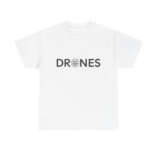 Drones T‑Shirt – 'Drones' Minimalist Logo Tee for Pilots & Tech Fans