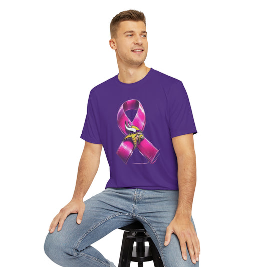 Vikes Pink Ribbon - Men's Polyester Tee (AOP)