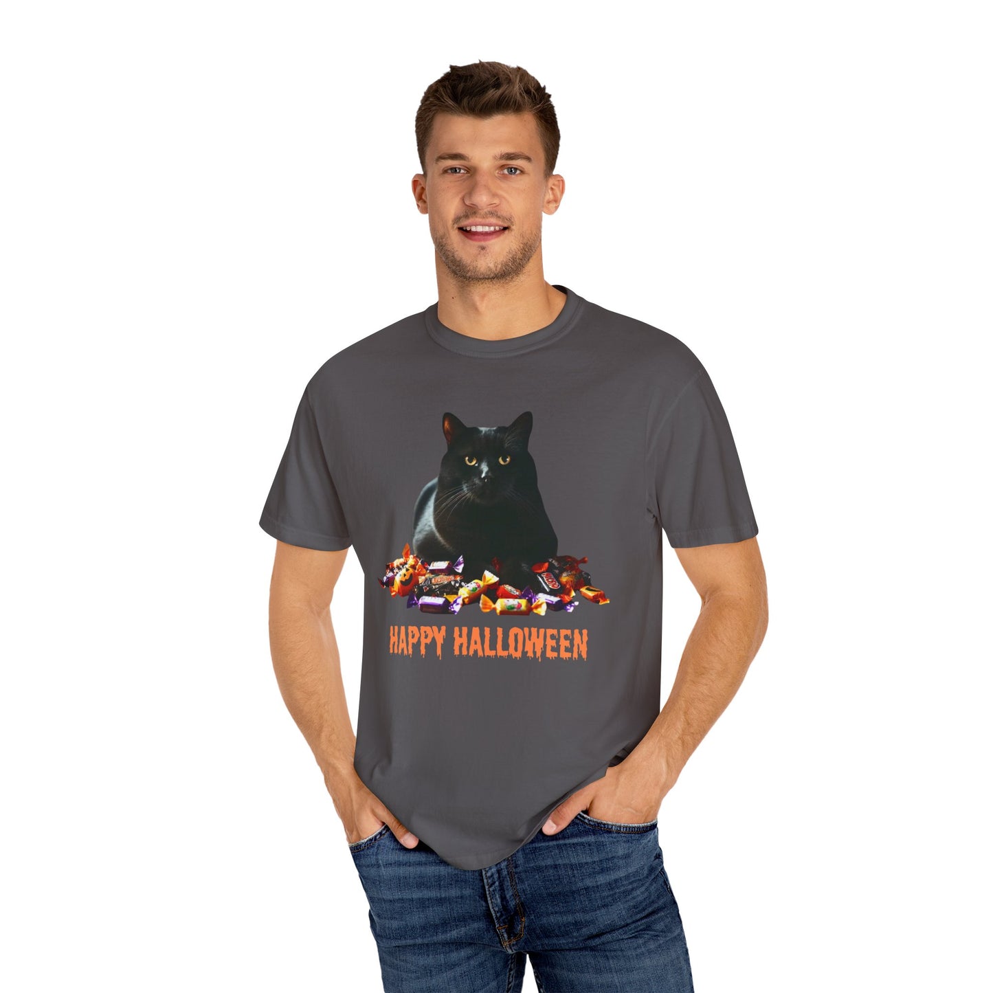 Black Cat - Unisex Garment-Dyed T-shirt