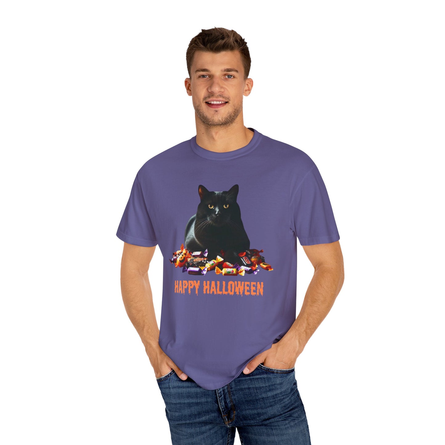 Black Cat - Unisex Garment-Dyed T-shirt