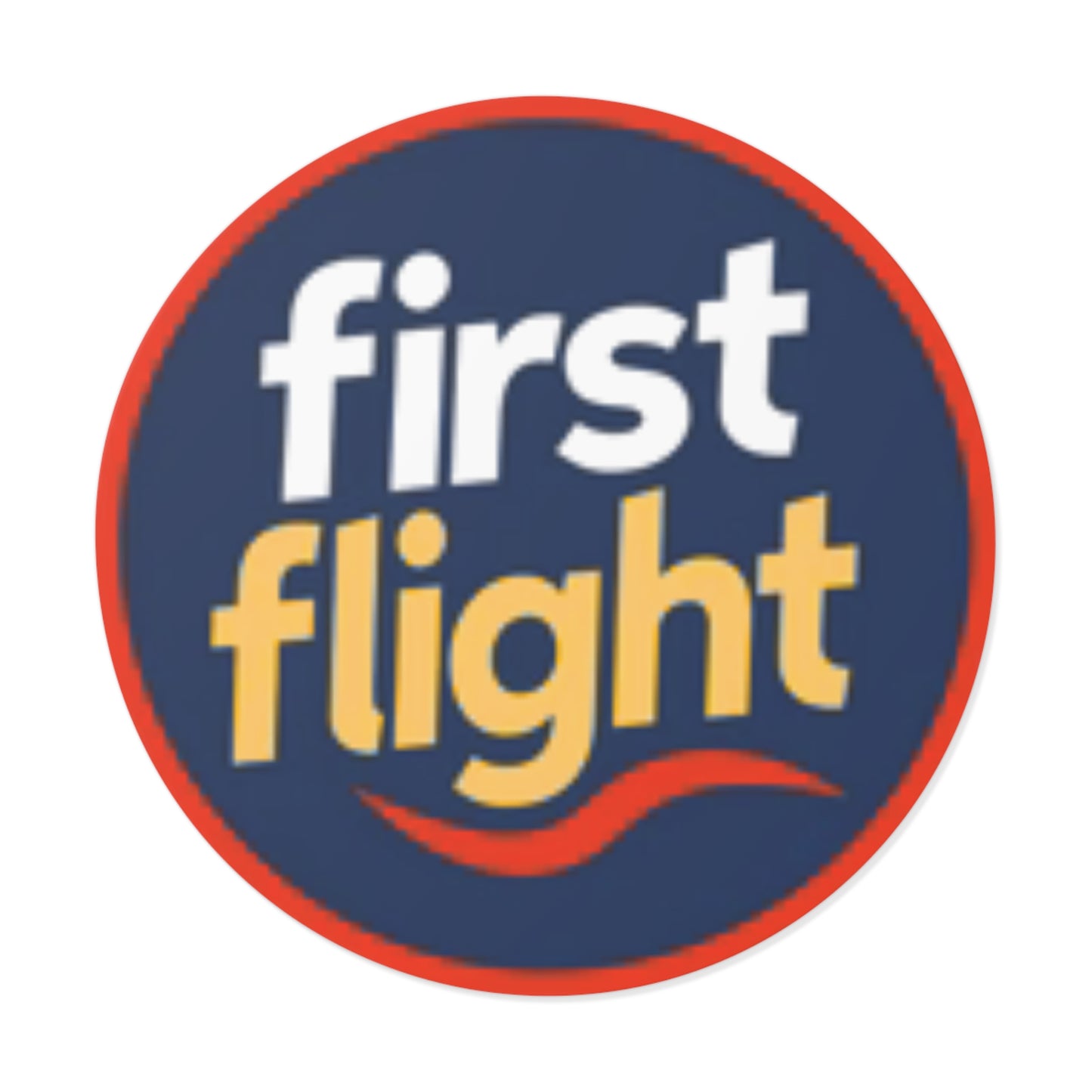 First Flight Round Vinyl Sticker — Travel Logo Decal
