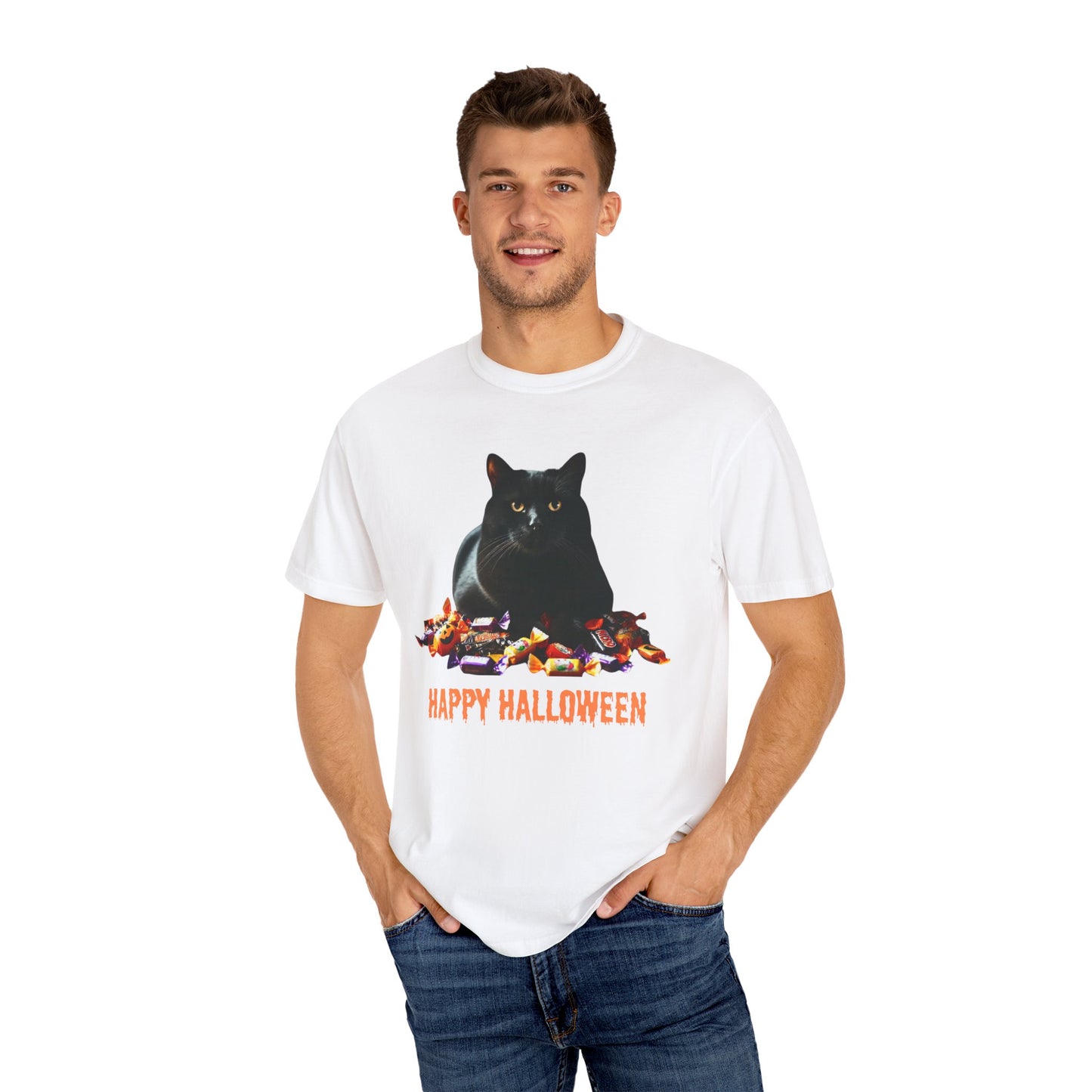 Black Cat - Unisex Garment-Dyed T-shirt