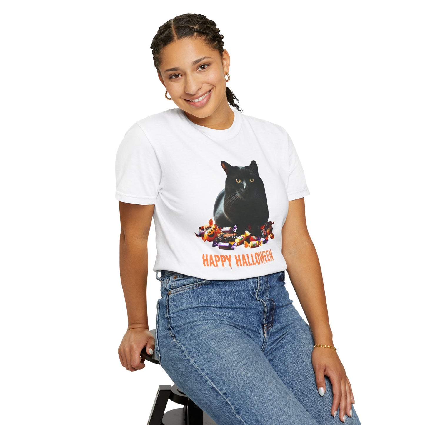 Black Cat - Unisex Garment-Dyed T-shirt