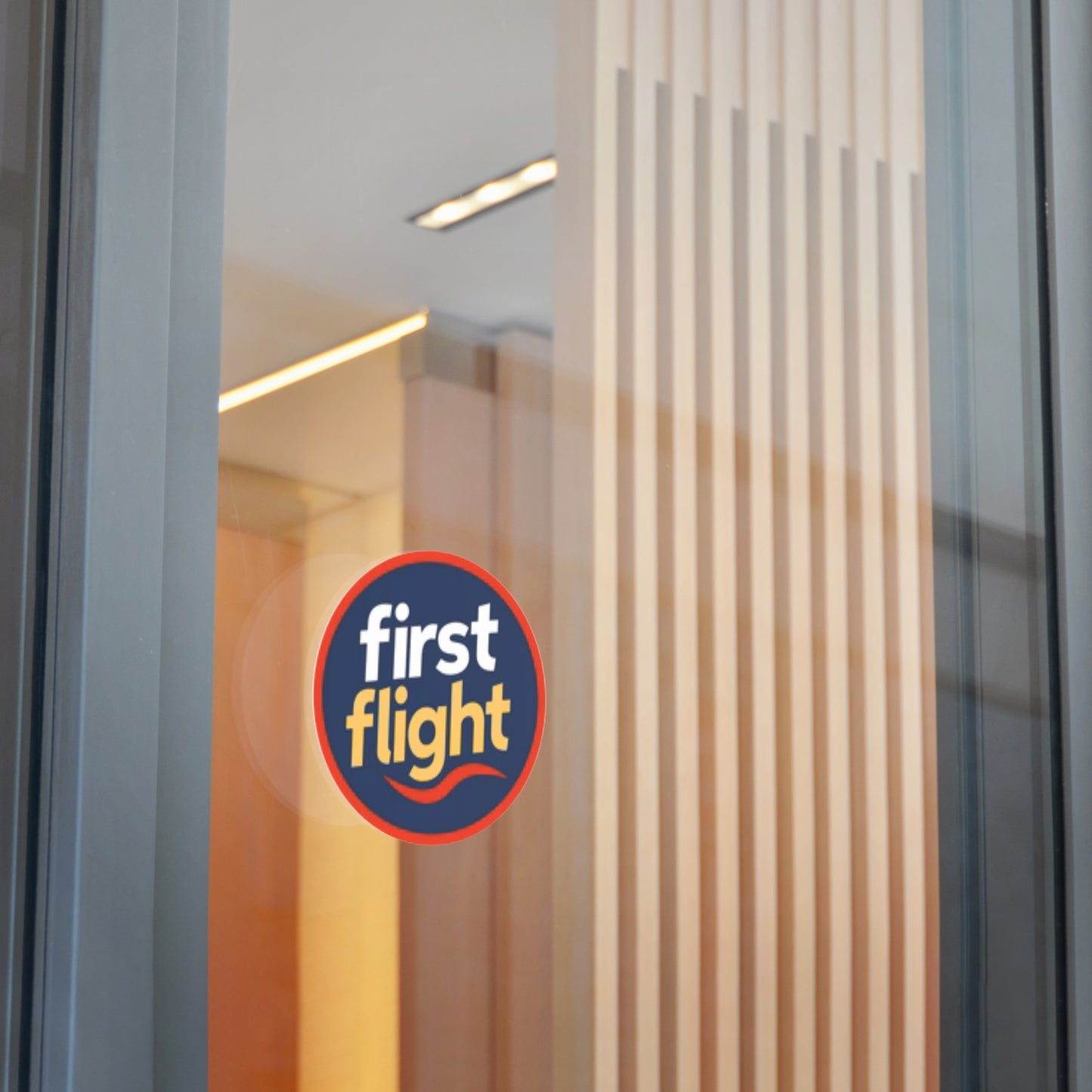 First Flight Round Vinyl Sticker — Travel Logo Decal