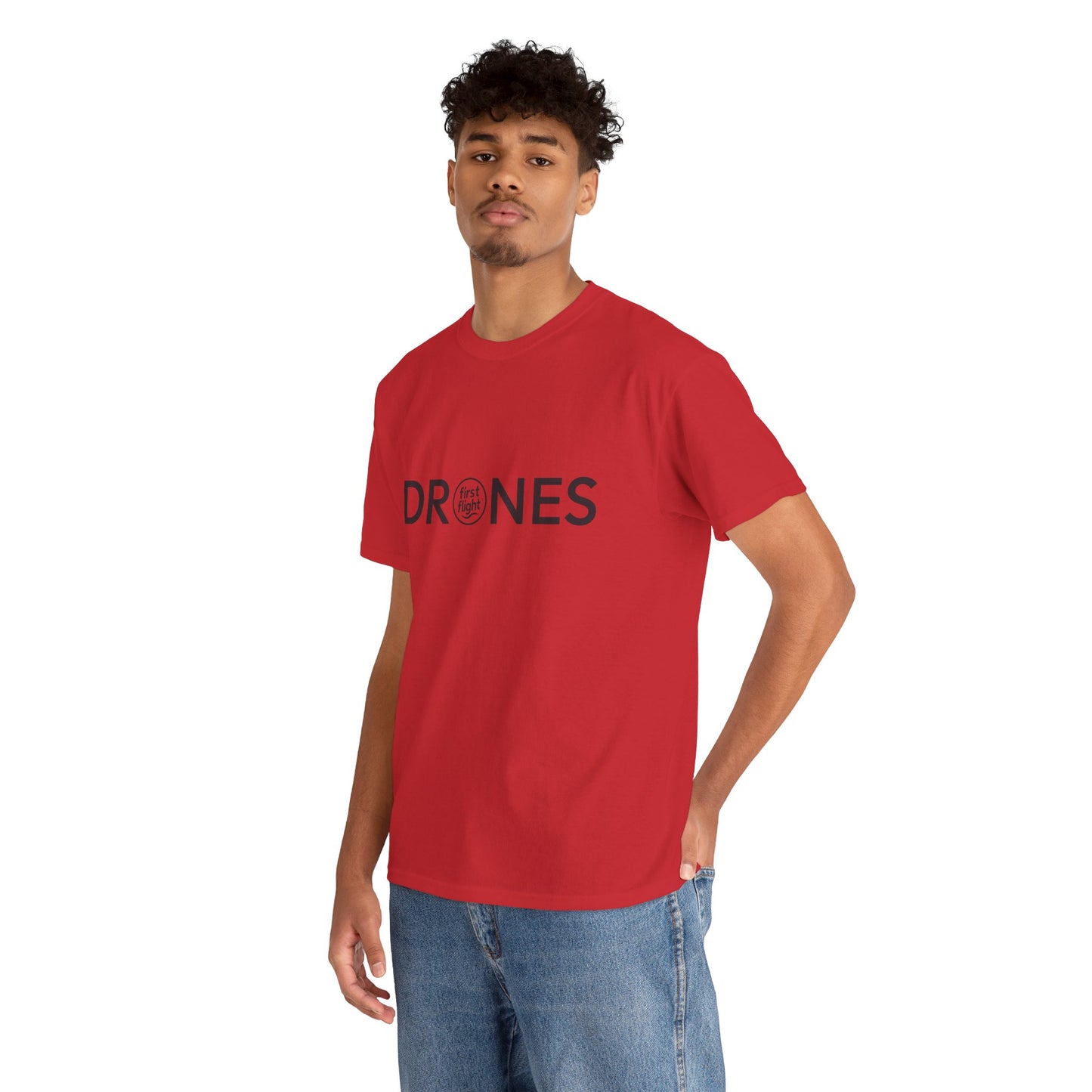 Drones T‑Shirt – 'Drones' Minimalist Logo Tee for Pilots & Tech Fans