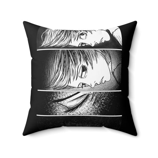 Anime Noir Portrait Pillow — Monochrome Trio Face Decorative Throw Pillow