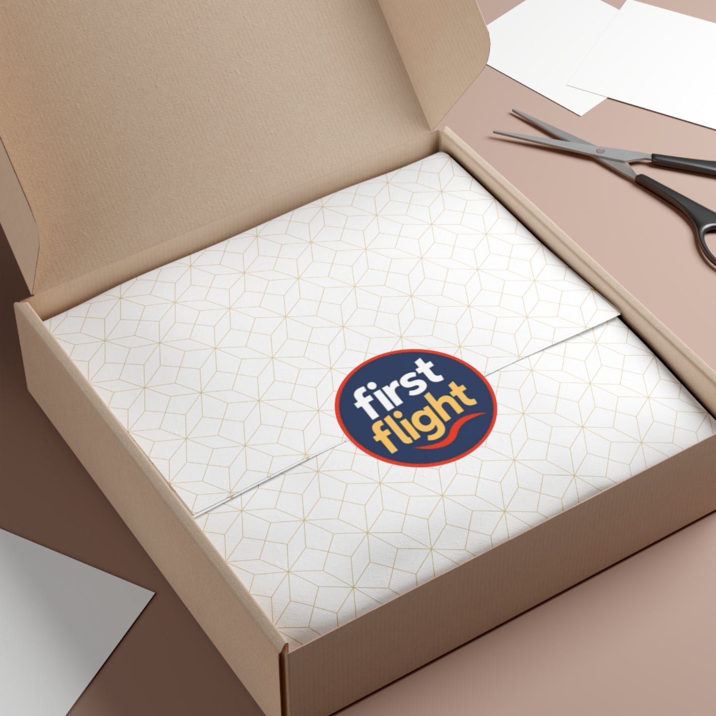 First Flight Round Vinyl Sticker — Travel Logo Decal