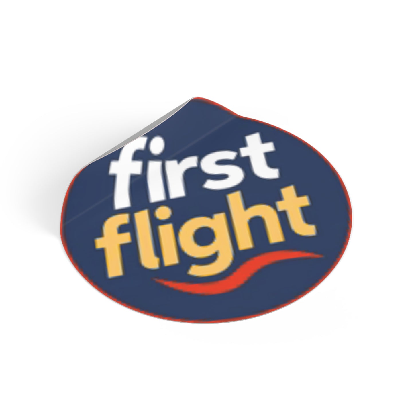 First Flight Round Vinyl Sticker — Travel Logo Decal