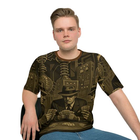 Vintage Gambler Men's Loose T-Shirt, Retro Gaming Style Tee, Perfect Gift for Poker Lovers, Casual Wear, Unisex Graphic Tee