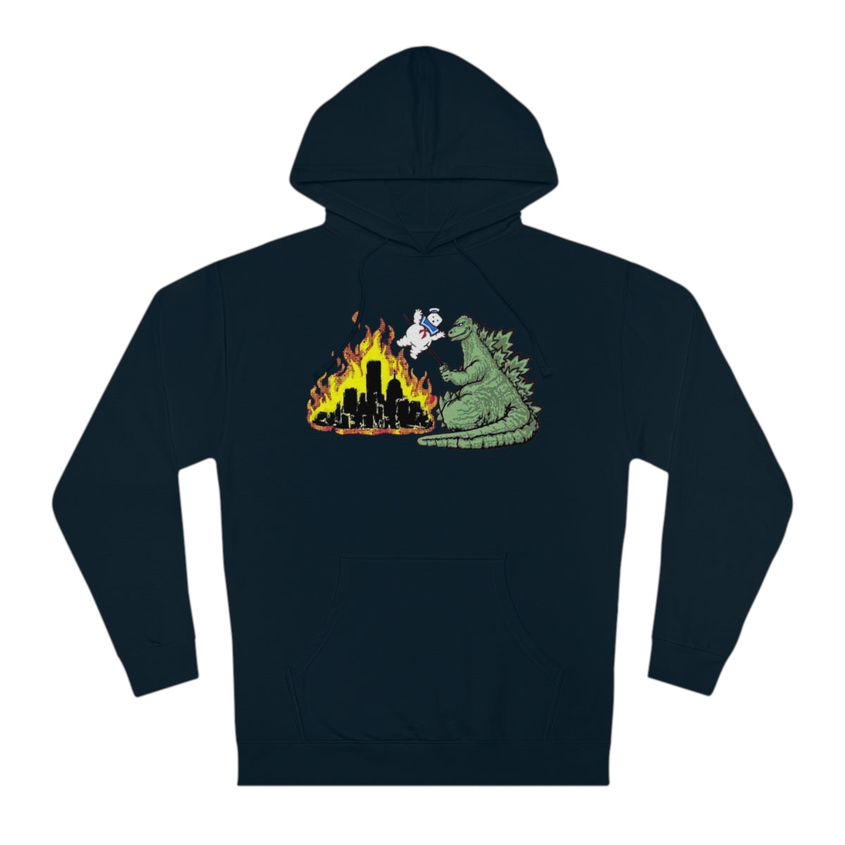 GawdZilla and the Stay Puff Marshmellow Man - Unisex Hooded Sweatshirt
