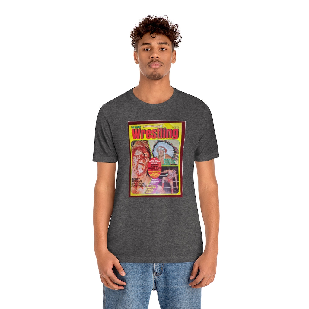 1975 - Inside Wrestling Cover -Unisex Jersey Short Sleeve Tee