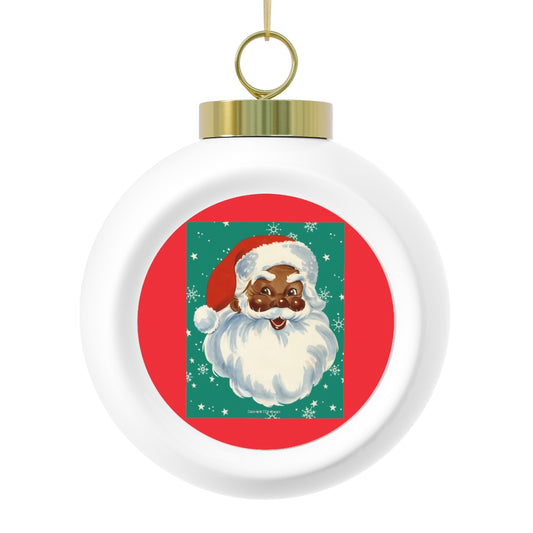 Black Santa Christmas Ball Ornament