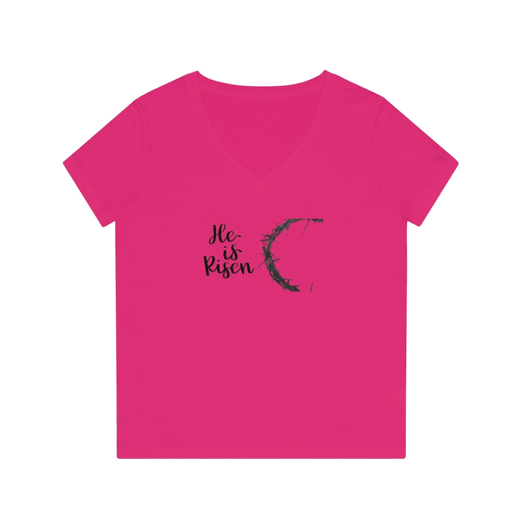 "He IS Risen!" Women's Evoker V-Neck T-Shirt