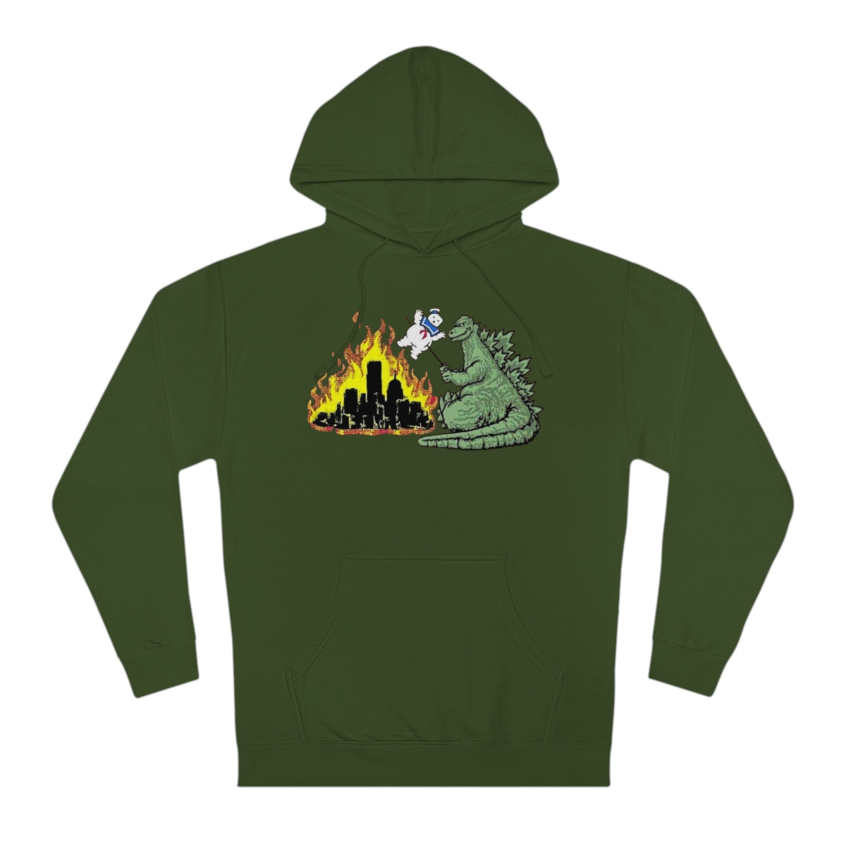 GawdZilla and the Stay Puff Marshmellow Man - Unisex Hooded Sweatshirt