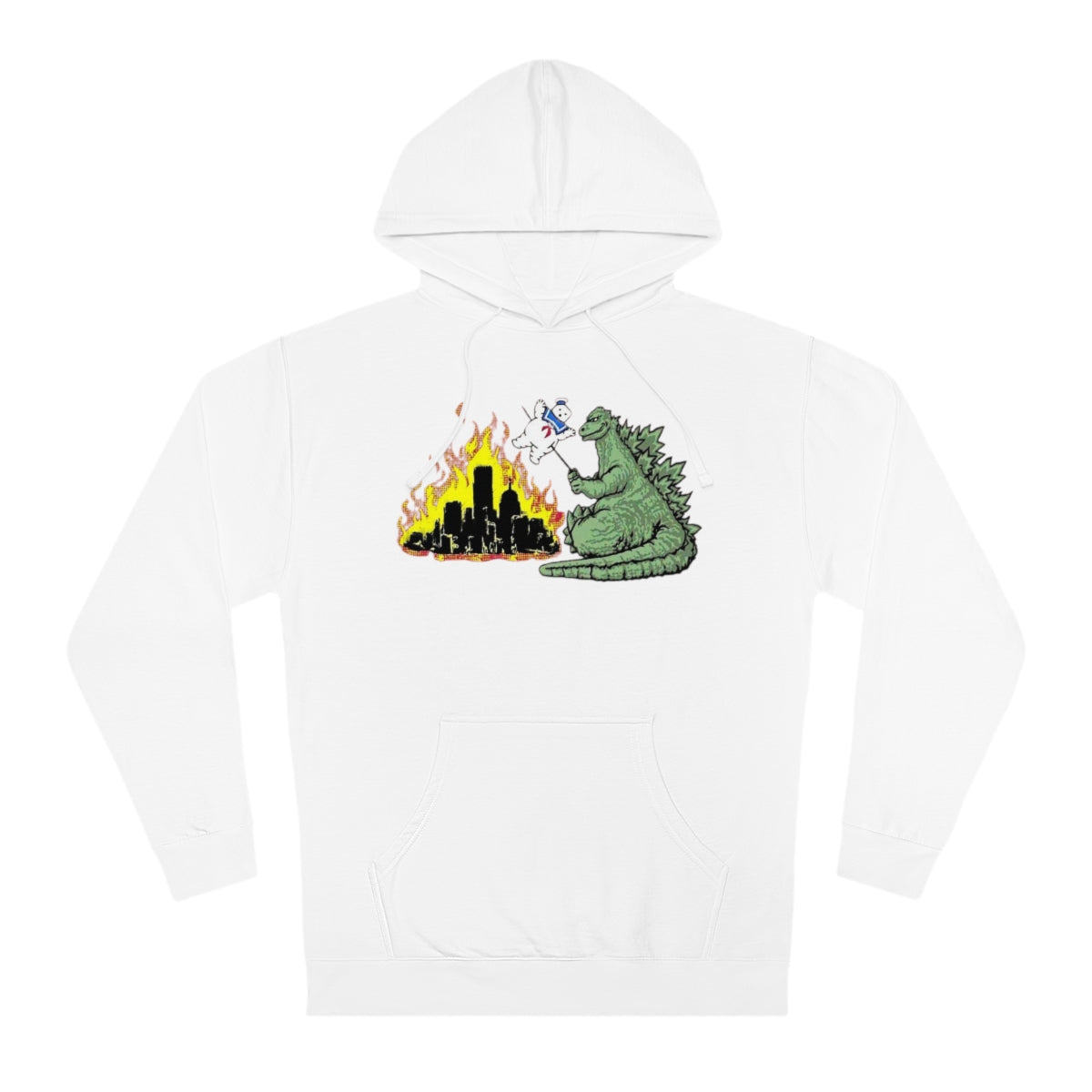 GawdZilla and the Stay Puff Marshmellow Man - Unisex Hooded Sweatshirt