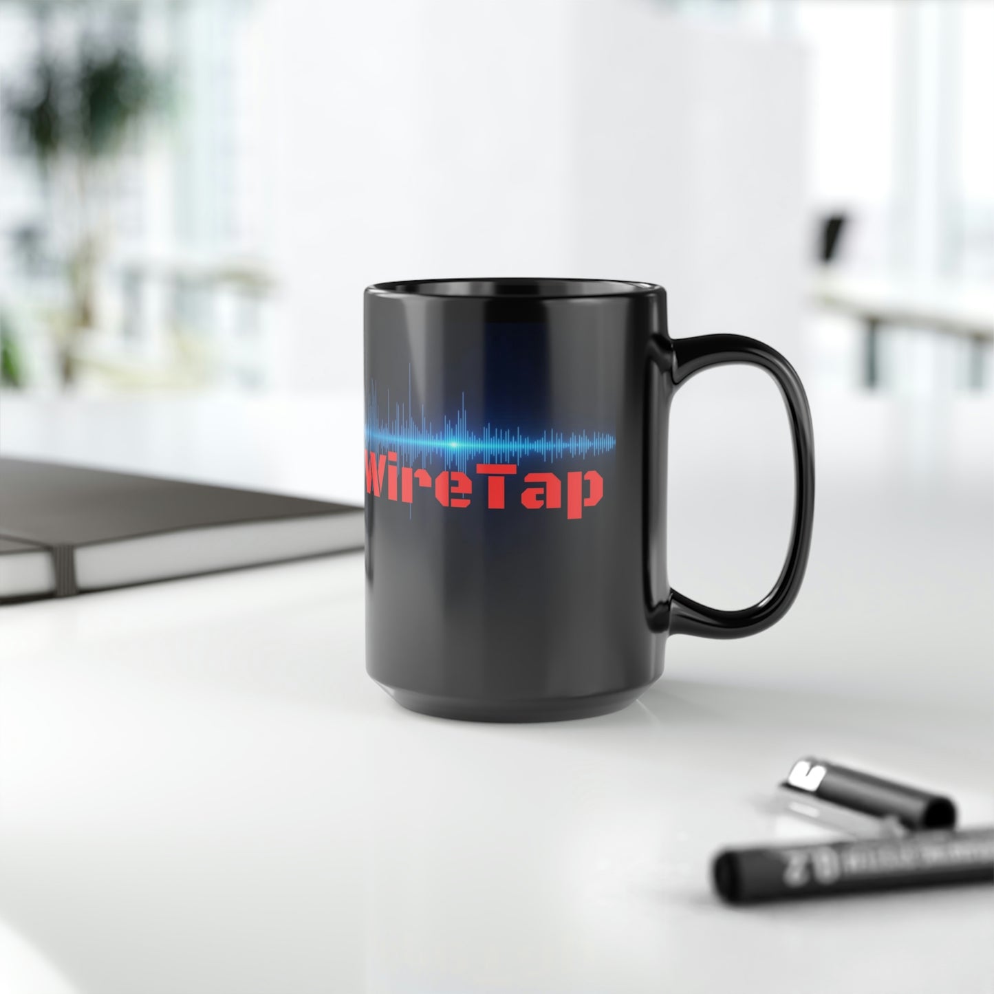 WireTap Black Mug, 15oz