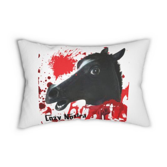 Cozy Nostra Horses Head Spun Polyester Lumbar Pillow