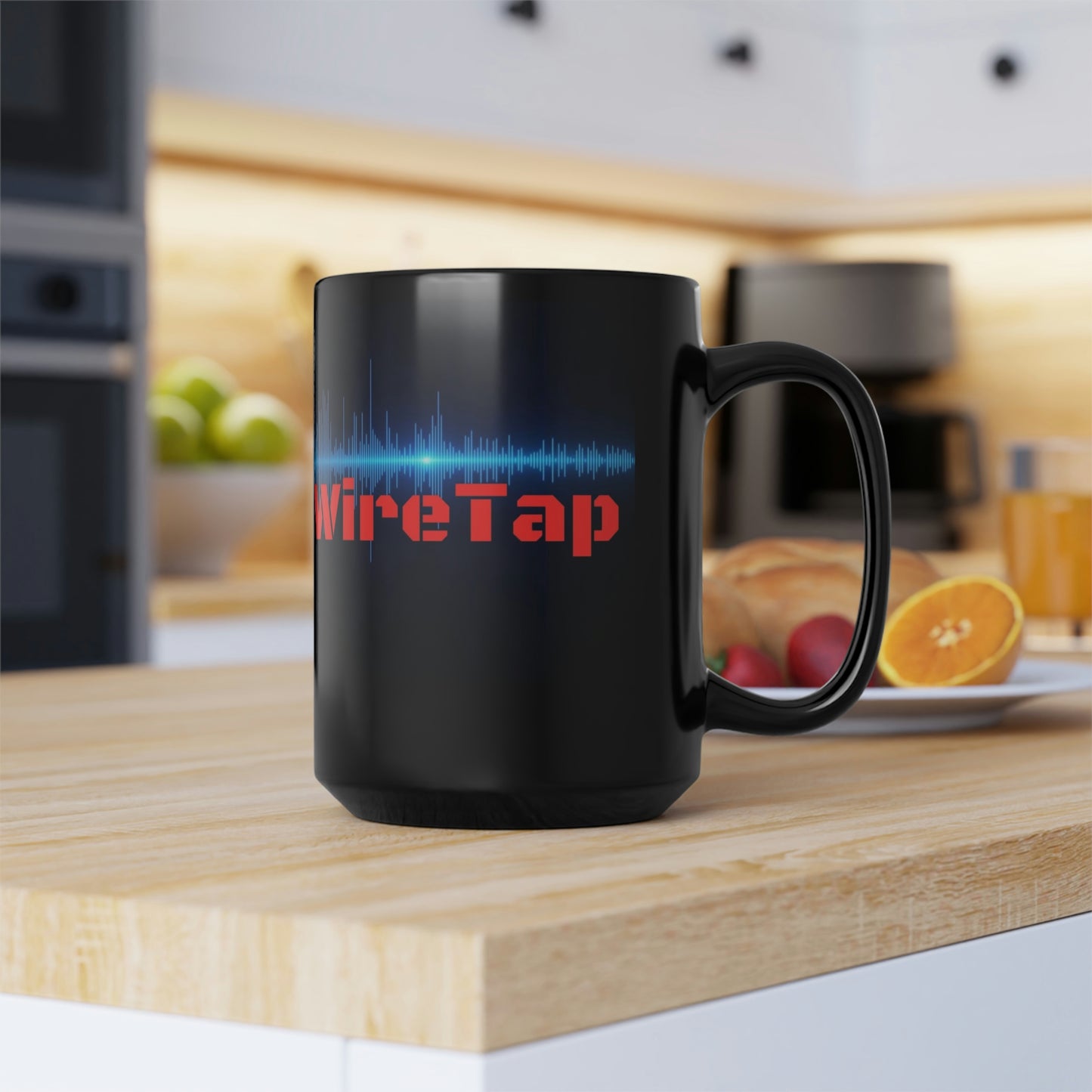 WireTap Black Mug, 15oz
