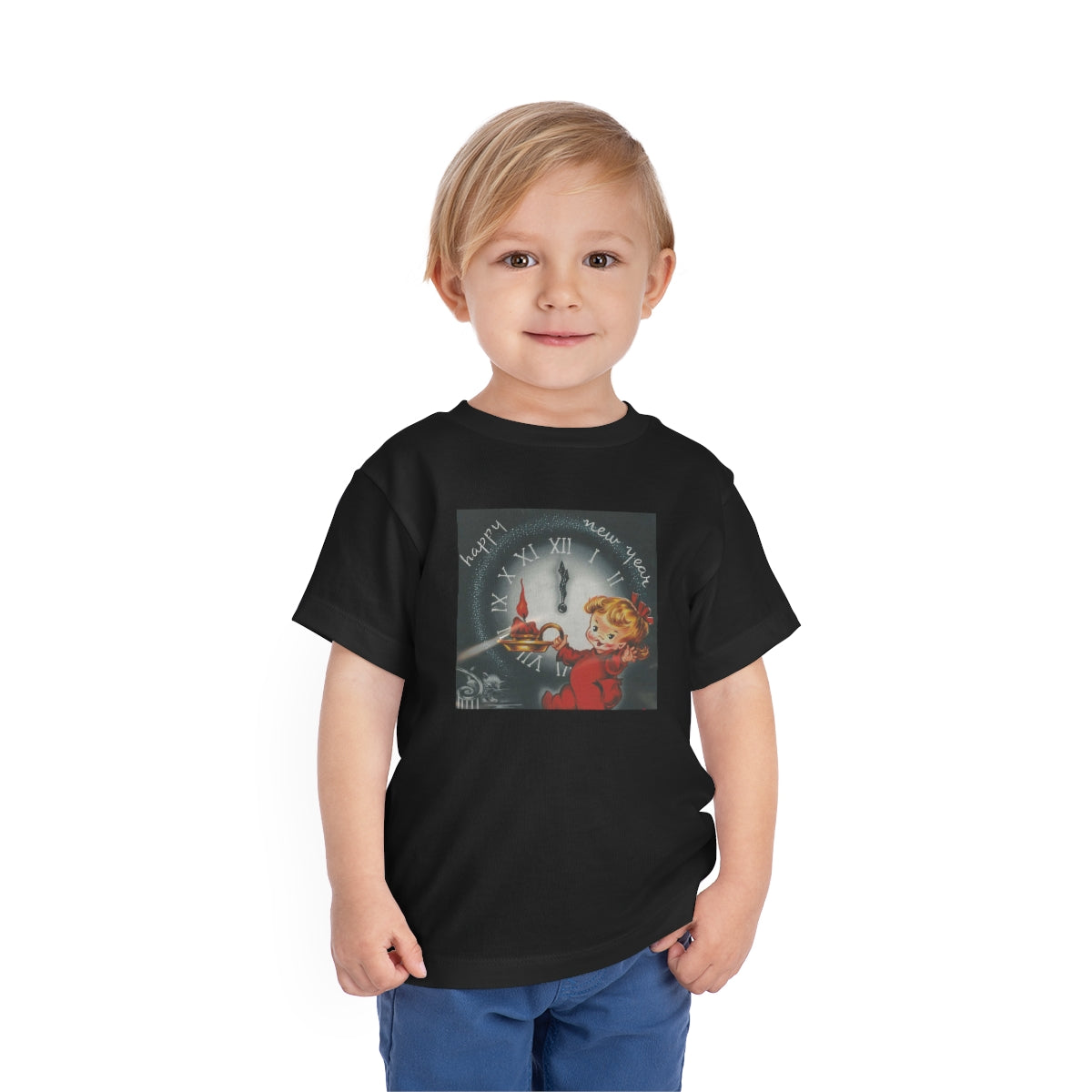 Vintage Happy New Year! - Toddler Short Sleeve Tee
