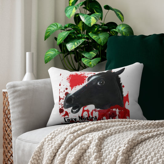 Cozy Nostra Horses Head Spun Polyester Lumbar Pillow